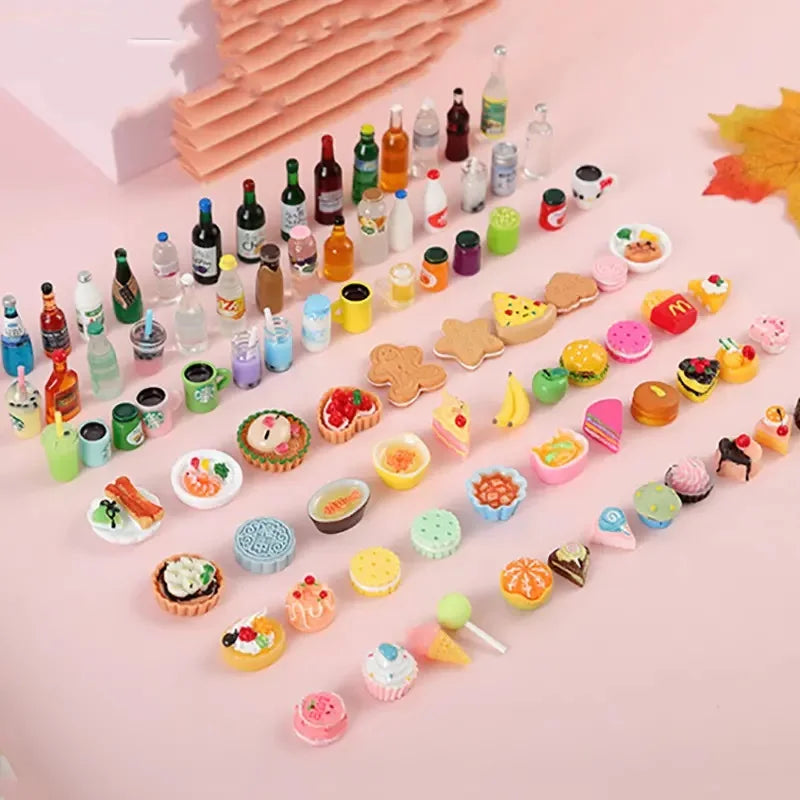 New Baby Doll House Accessories In Various Colors And Styles (Random Quantity) - Food Play Set, Bread, Drinks, Donuts, Fun Model