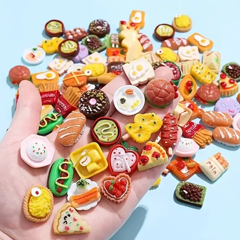 New Baby Doll House Accessories In Various Colors And Styles (Random Quantity) - Food Play Set, Bread, Drinks, Donuts, Fun Model